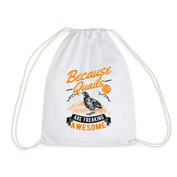 Quail breeder gift quail - Drawstring Bag - white - Front