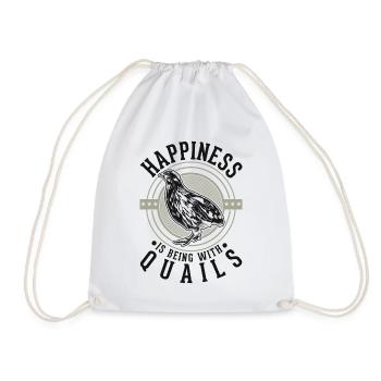 Quail Luck Quail Breeding Quail Breeder - Drawstring Bag - white - Front