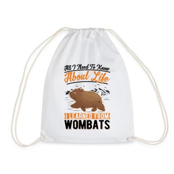 Wombat Australien - Turnbeutel - Weiß - Vorne