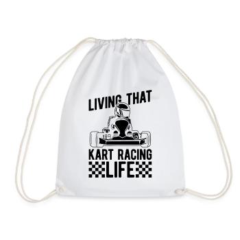 Vivre ce Kart Racing Motorsport Kart Racer - Sac de sport léger - blanc - Devant