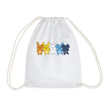 Aroace Flag Pride LGBTQ Cute Bunny - Drawstring Bag - white - Front