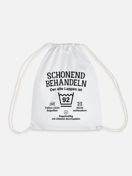 92. Geburtstag Schonend Behandeln Alte Lappen 92 - Turnbeutel - Weiß