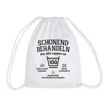 100. Geburtstag Schonend Behandeln Alte Lappen 100 - Turnbeutel - Weiß - Vorne