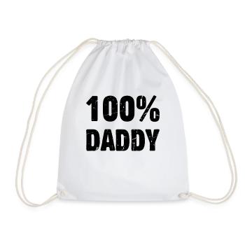 100% Daddy - Father's Day Daddy - Drawstring Bag - white - Front
