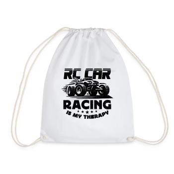 RC Car Racing Is My Therapy Model Maker RC Racer - Drawstring Bag - white - Front