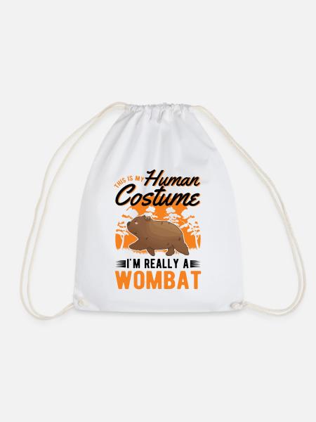 Wombat Human Costume Halloween - Turnbeutel - Weiß