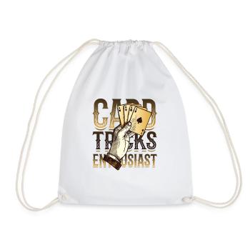 Card Tricks, Enthusiast, Magic Tricks, Wizard - Drawstring Bag - white - Front