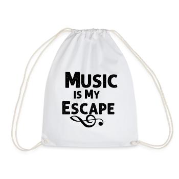 Music Is My Escape - Turnbeutel - Weiß - Vorne