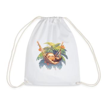 Hamac paresseux Paresseux Paresseux Palmier paresseux - Sac de sport léger - blanc - Devant