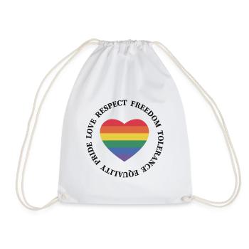 Love Respect Freedom Tolerance Equality Pride - Turnbeutel - Weiß - Vorne