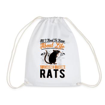 rat rat owner rat cage - Drawstring Bag - white - Front