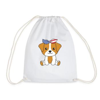 4. Juli amerikanischer Jack Russell für Kinder USA - Turnbeutel - Weiß - Vorne