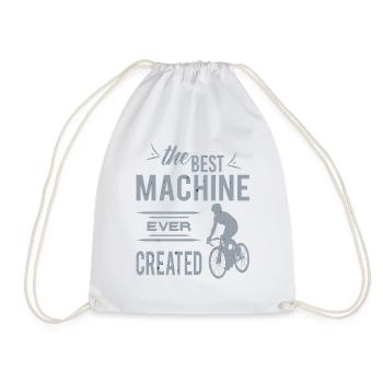 Road Bike Cycling Road Cyclist Bicycle - Drawstring Bag - white - Front