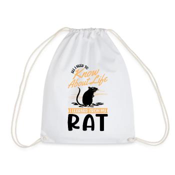 Rat Domestic Rat Rat Owner - Drawstring Bag - white - Front