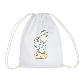Unlabeld Flag Pride LGBTQ cute penguin - Drawstring Bag - white - Front