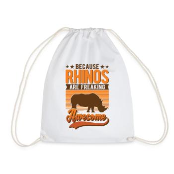 Rhino Gift Rhino Rhinoceros - Drawstring Bag - white - Front