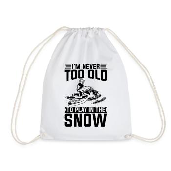 I'm Never Too Old To Old Mountain Snowmobile Racer - Drawstring Bag - white - Front