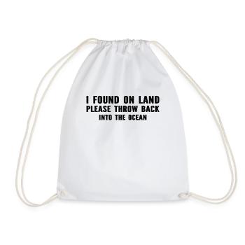 Diving - I Found On Land Please Throw Back Into Th - Drawstring Bag - white - Front
