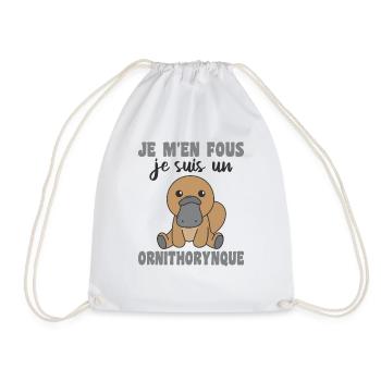 Je m'en fous je suis un ornithorynque Schnabeltier - Turnbeutel - Weiß - Vorne