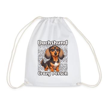 Dachshund Crazy Person - Turnbeutel - Weiß - Vorne