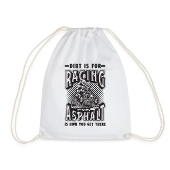 Dirt Is For Racing Loves Motocross Off-Road Racer - Drawstring Bag - white - Front