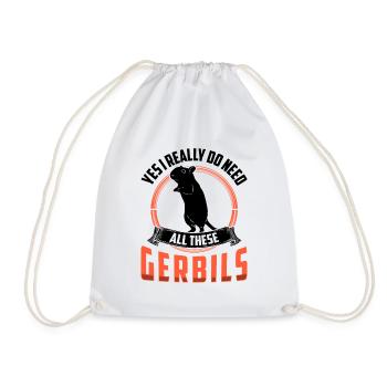 Need all these gerbils rodent Gerbil - Drawstring Bag - white - Front