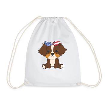 4. Juli amerikanischer Australian Shepherd USA - Turnbeutel - Weiß - Vorne