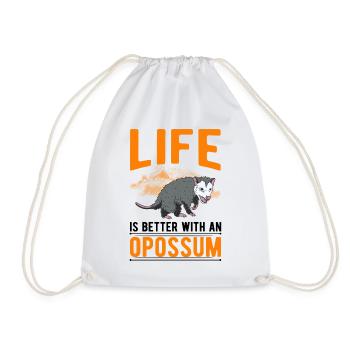 La vie est meilleure avec un opossum - Sac de sport léger - blanc - Devant