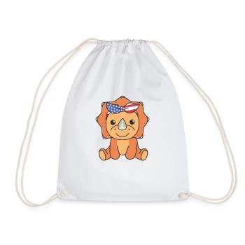 4 juillet American Triceratops for Kids USA - Sac de sport léger - blanc - Devant