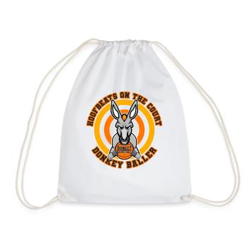 Hoofbeats On The Court Donkey Basketball Sports - Drawstring Bag - white - Front