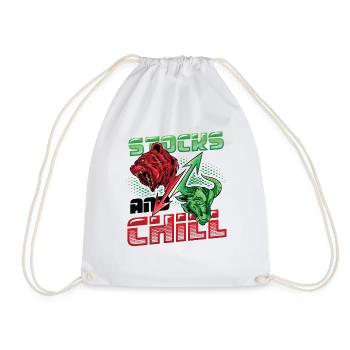 Stocks And Chill, Buy - Drawstring Bag - white - Front