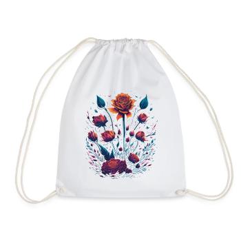 Roses Vaporwave Bouquet - Drawstring Bag - white - Front