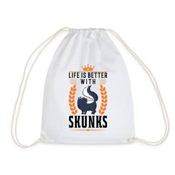 La vie est meilleure avec une moufette - Sac de sport léger - blanc - Devant