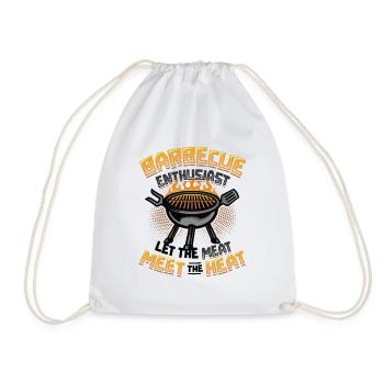 Amateurs de barbecue. La viande sur le gril - Sac de sport léger - blanc - Devant