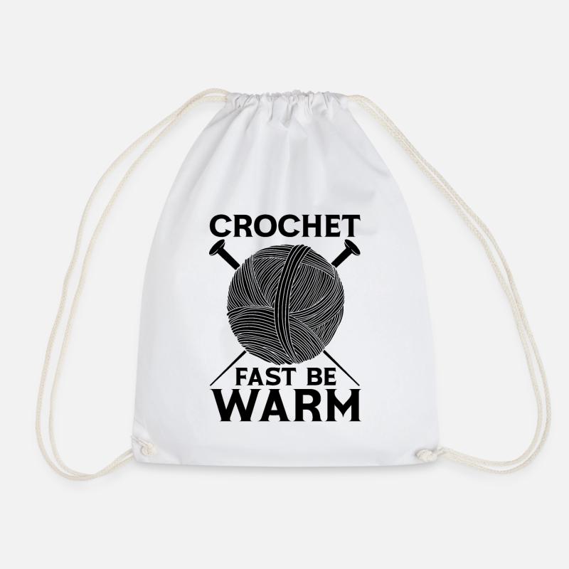 Crochet Fast Be Warm Needlework Crochet Lover - Turnbeutel - Weiß