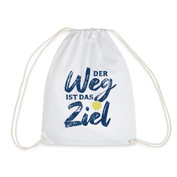 Der Weg ist das Ziel - Camino - Jakobsweg - Pilger - Turnbeutel - Weiß - Vorne