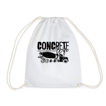 Concrete Wife Masonry Concreter Concrete Workers - Drawstring Bag - white - Front