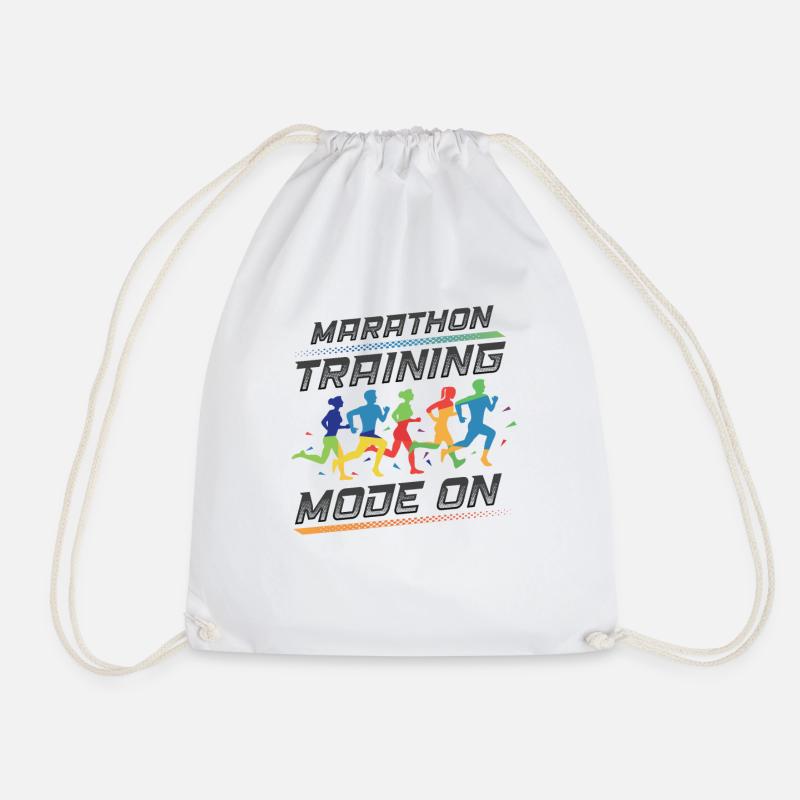 Marathon-Trainingsmodus, auf Marathon Runner - Turnbeutel - Weiß