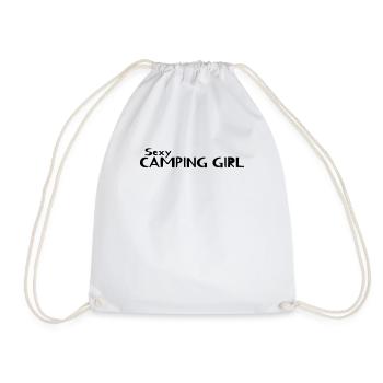 Sexy Camping Girl - Drawstring Bag - white - Front
