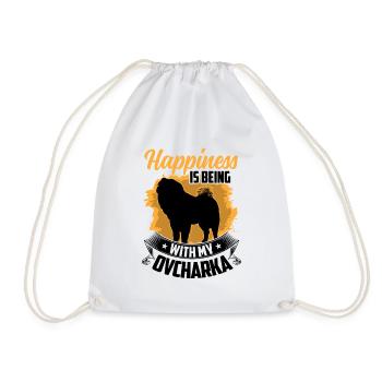 Ovcharka is lucky Caucasian Shepherd Dog - Drawstring Bag - white - Front