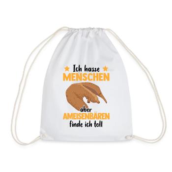 Ameisenbären finde ich toll Ameisenfresser - Turnbeutel - Weiß - Vorne