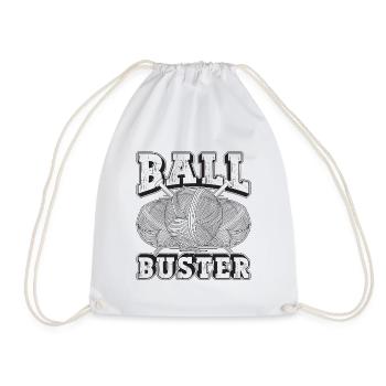 Ball Buster Crocheting Crafting Yarn Crochet Lover - Drawstring Bag - white - Front