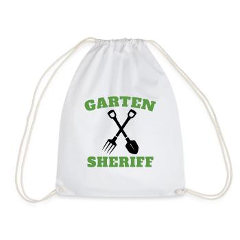 Gärtner Hobbygärtner Landschaftsbau Garten Sheriff - Turnbeutel - Weiß - Vorne