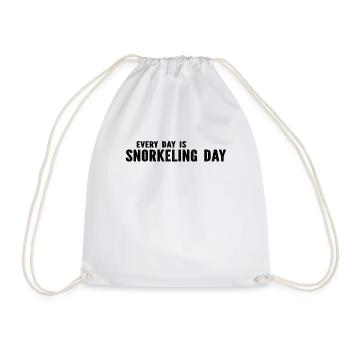 Snorkeling - Every Day Is Snorkeling Day - Snorkel - Drawstring Bag - white - Front