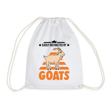 Easily distracted by Goats Ziegenwirt Ziege - Turnbeutel - Weiß - Vorne