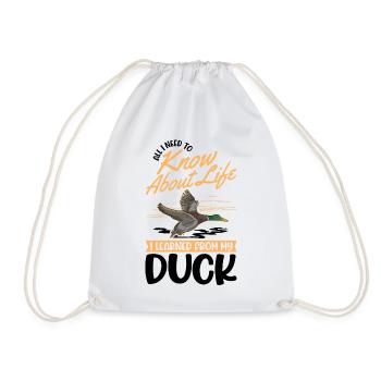 Duck gift duck breeder - Drawstring Bag - white - Front