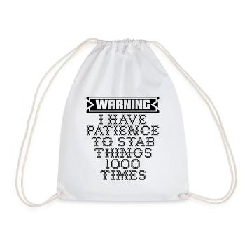 Avertissement j’ai de la patience Couture Point de croix Amant - Sac de sport léger - blanc - Devant
