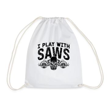 Je joue avec les scies menuisiers menuisiers menuisiers - Sac de sport léger - blanc - Devant
