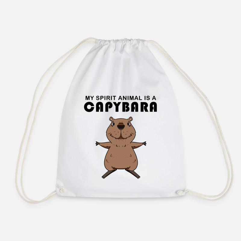 Capybara Wasserschwein Geschenk - Turnbeutel - Weiß