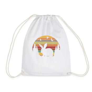 Lapin Rétro Lapin Lapin Vintage - Sac de sport léger - blanc - Devant